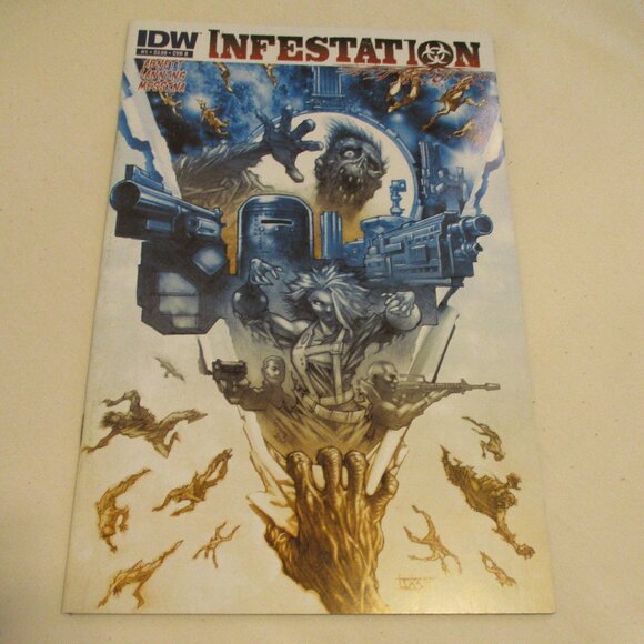 IDW Infestation #1 & 2 Small Black White Blue Graphic Comic Book Bundle - Picture 2 of 7